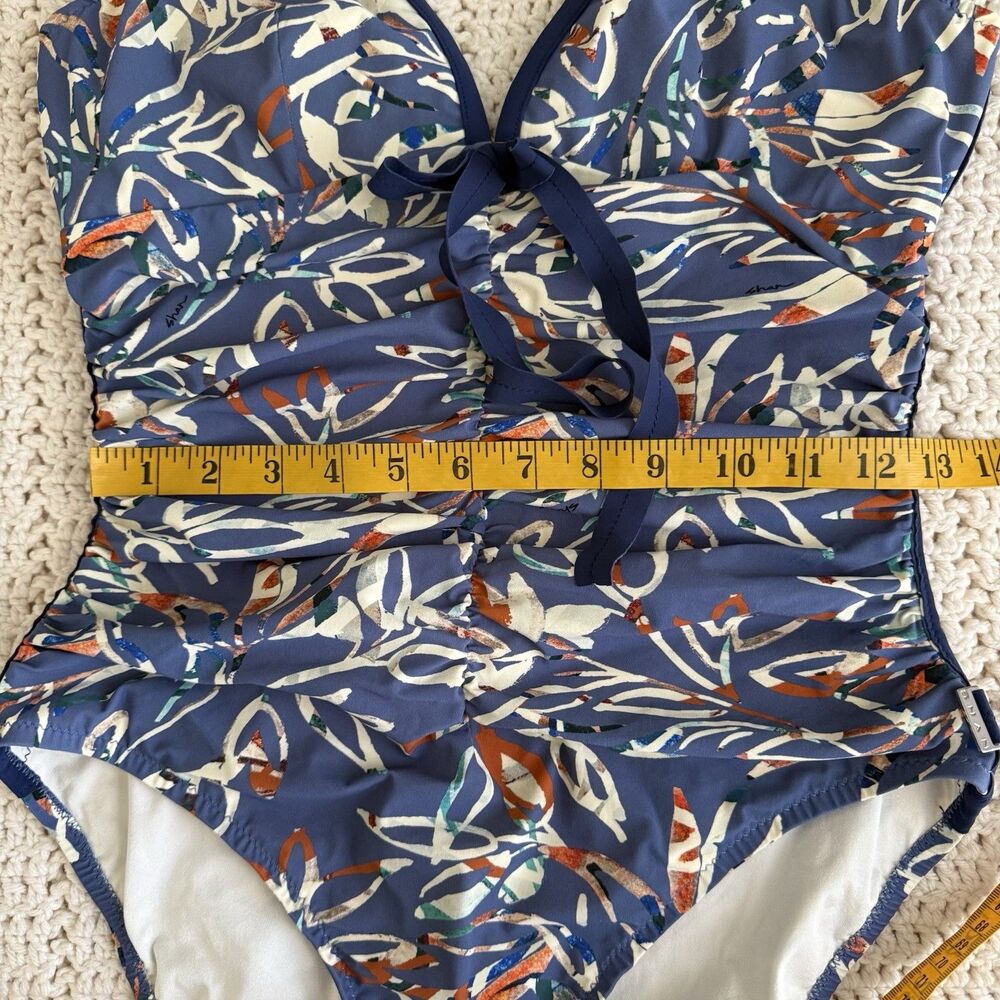 SHAN Women’s 10 Tokyo Print Blue One-Piece Swimsuit Pool Resort Vacation Ruched - Picture 6 of 13
